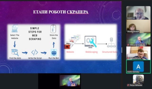 Семінар на тему «Автоматизовані методи та алгоритми збору даних із вебджерел» – здобувач А. Ясінський